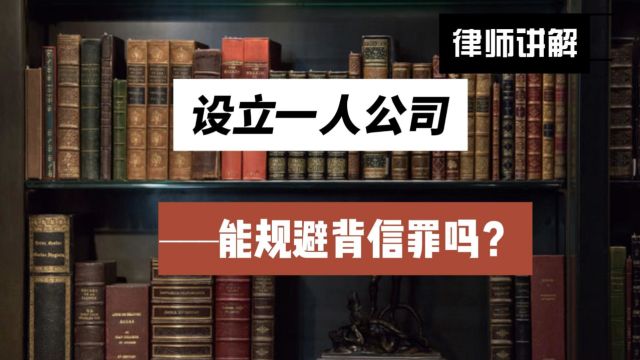 设立一人公司能规避背信罪吗?