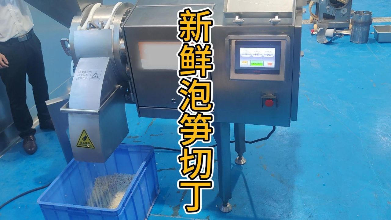 新鲜泡竹笋切丁,冻品冻肉切丁切条切片设备,三维离心高速切丁机#农
