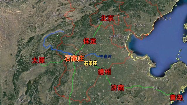 火车拉来的城市,太行山下的军事要塞,三维地图看河北省会石家庄1/3