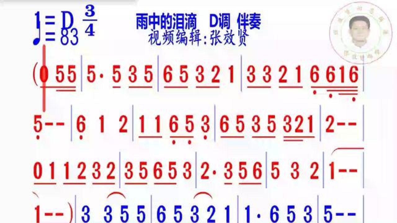 雨中的泪滴简谱d调伴奏