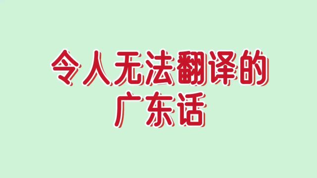 令人无法翻译的广东话