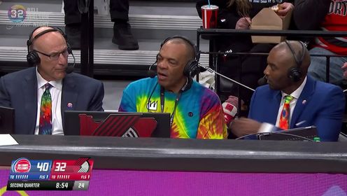 《NBA全场集锦》NBA常规赛：活塞vs开拓者第2节英文原声回放
