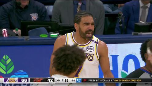 《俄克拉荷马雷霆》【回放】NBA常规赛：湖人vs雷霆第2节英文原声回放