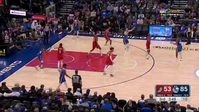 NBA常规赛：开拓者vs国王第3节英文原声回放