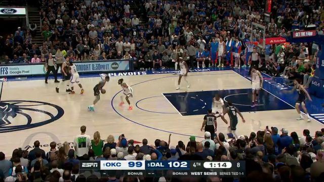NBA季后赛：雷霆vs独行侠第4英文原声回放