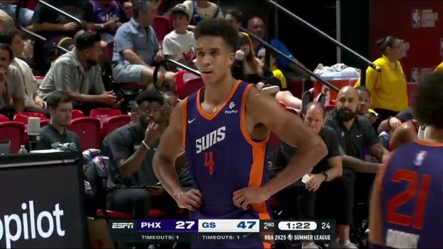 NBA夏季联赛：太阳vs勇士第2节英文原声回放