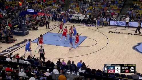 《NBA全场集锦》亚历山大连线哈尔滕施泰因空接暴扣 随后自己急停跳投稳稳命中